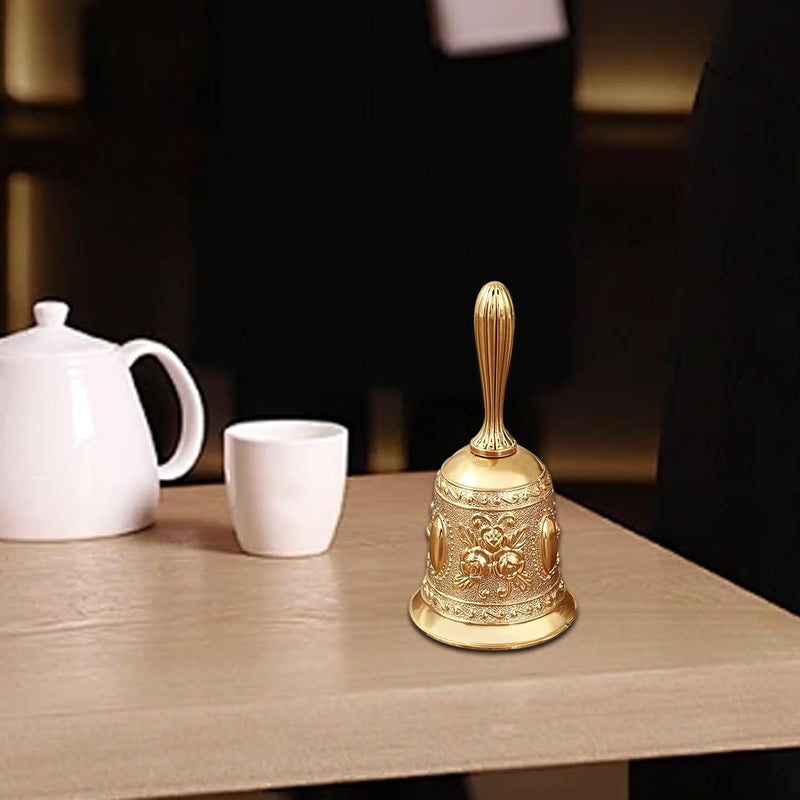 ARKLOID 1 Pack Vintage Hand Bell for Wedding,Dinner,Gift (Gold) - Image 4